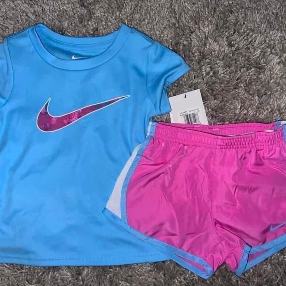 Nike Vibrant Blue and Pink Toddler Set